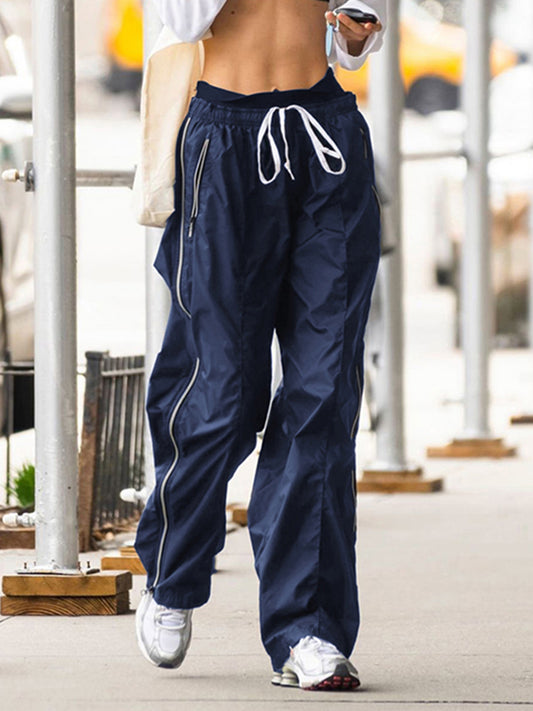 Casual Sweatpants Side Stripe Low Rise Aesthetic Jogger Trousers